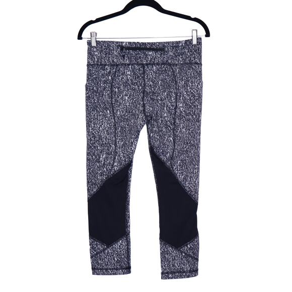 LULULEMON Inspire Crop II Legging Crystalline Multi Black Mesh Active Women's 8 - Picture 3 of 12